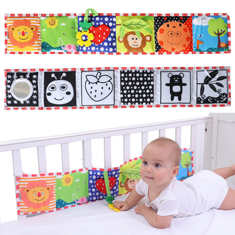 Crib Bumper Baby Rattle Toy Book  Around Multi-touch Multifunction Fun Double Color Cloth Book Baby Bed Knowledge Learning Toys ► Photo 1/6