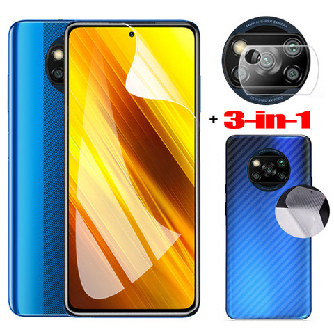 pelicula, hydrogel film for poco x3 nfc soft glass poco x3 pro mi pocophone f3 screen protector xiaomi poco x 3 pro protection ► Photo 1/6