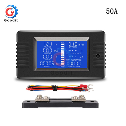 Digital DC 0-200V 50A Multifunction Voltage Current Car Battery Tester Capacity resistance electricity Voltage Meter monitor ► Photo 1/5