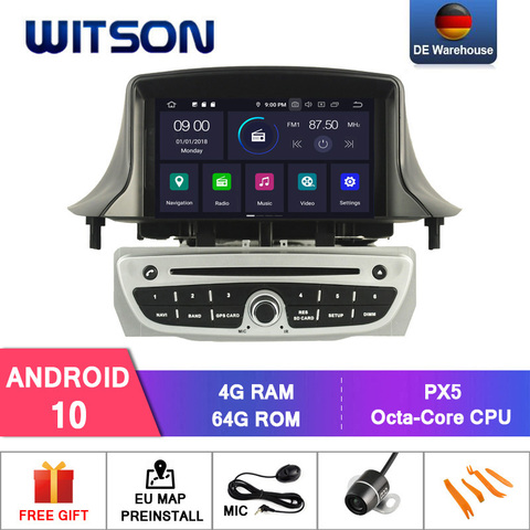 WITSON Android 10.0 IPS HD Screen for RENAULT Megane 3 / Fluence CAR DVD 4GB RAM+64GB FLASH 8 Octa Core+DVR/WIFI+DSP+DAB+OBD ► Photo 1/6