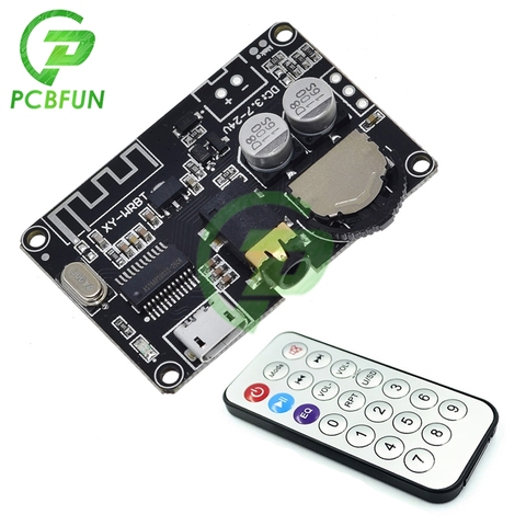 DC 3.7V-24V 12V Bluetooth 5.0 Stereo Audio Receiver Board Mp3 Lossless Decoder Wireless Stereo Music Module with Remote Control ► Photo 1/6