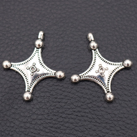 10pcs Silver Plated Retro Crosses Pendant Earrings Bracelet Metal Accessories DIY Charms For Jewelry Crafts Making 35*30mm A1980 ► Photo 1/3