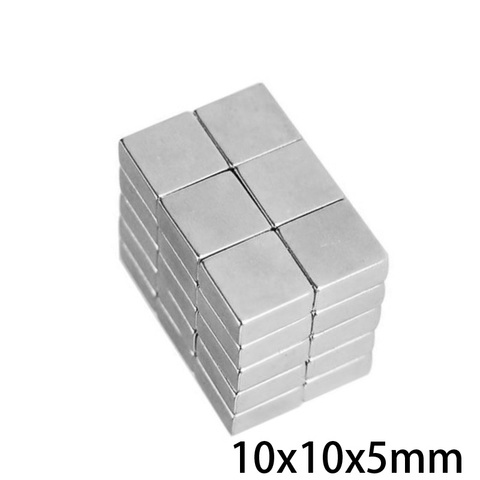 10/20/30/50/100pcs 10x10x5 mm Rare Earth Neodymium Magnet 10*10*5 mm Powerful Strong Magnetic Magnets 10x10x5mm Block 10*10 mm ► Photo 1/6