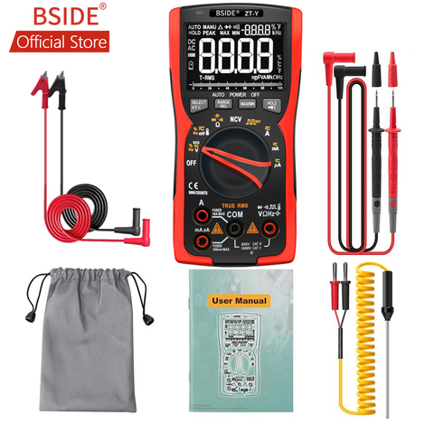 BSIDE ZT-Y EBTN LCD Multimeter 3Line Display 9999 Counts TRMS Auto-Range Voltmeter Capacitance Temp VFC NCV Hz Tester Flashlight ► Photo 1/6