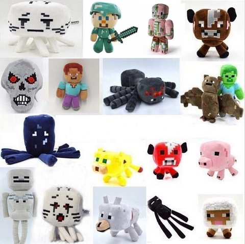 Buy Online 24 Styles Minecraft Stuffed Plush Toys Doll Zombie Bat Squid Mooshroom Enderman Ocelot Pig Baby Sheep Kids Birthday Gift Toys Alitools