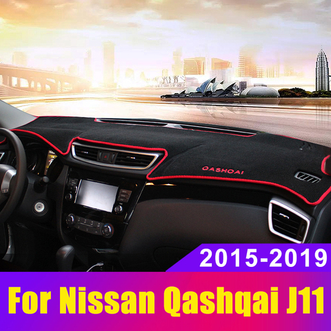 Car dashboard Avoid light pad Instrument platform desk cover Mat Carpets Trim For Nissan Qashqai J11 2015 2016 2017 2022 ► Photo 1/6