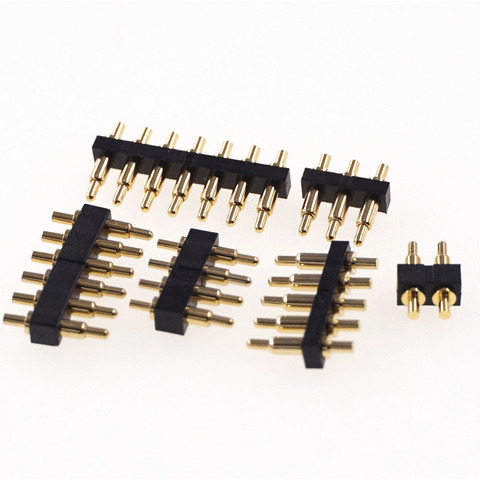 10 pcs Pogo pin connector pogopin Battery spring Loaded Contact DIP needle PCB 2 3 4 5 6 7 Pin 7.0mm Height SIP 2.54mm Pitch ► Photo 1/6