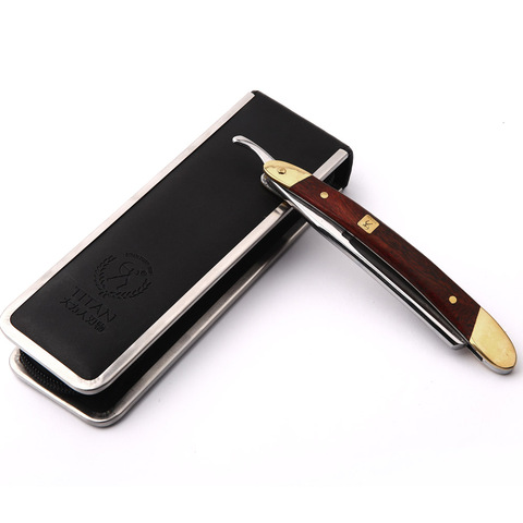 Japan VG-10HZ Steel Straight  Razor Men Shaving Titan Razors Wood Handle Barber Barbeador Copper Manual Shaver Classic Scraper ► Photo 1/6