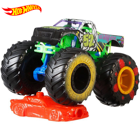 Hot Wheels Car MONSTER TRUCKS Connect And Crash Car Collector Edition Metal  Diecast Model Cars Kids Toys Gift