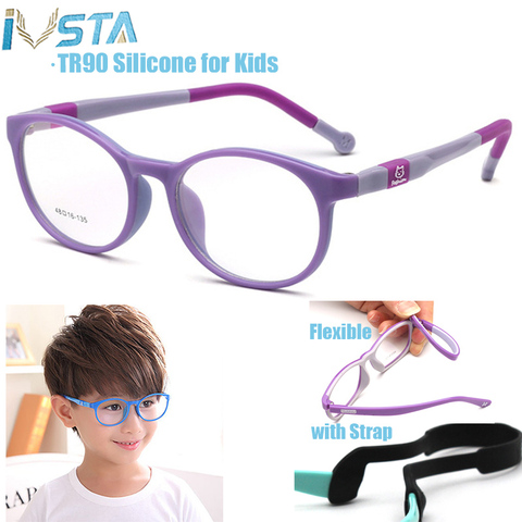 SECG Optical Children Glasses Frame TR90 Silicone Glasses Children Flexible  Protective Kids Glasses Diopter Eyeglasses Rubber