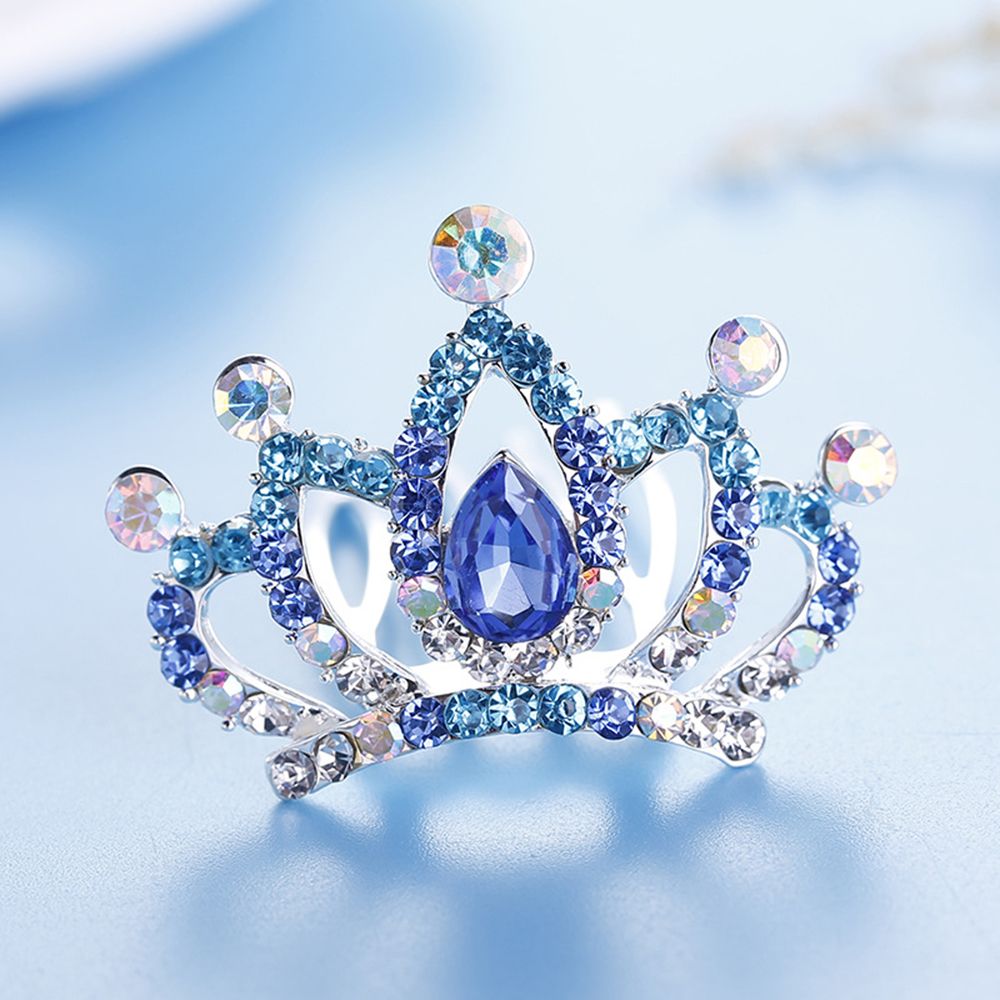 Mini Tiara Princess Crystal Flower Crown with Comb Headpiece Hair Jewelry 