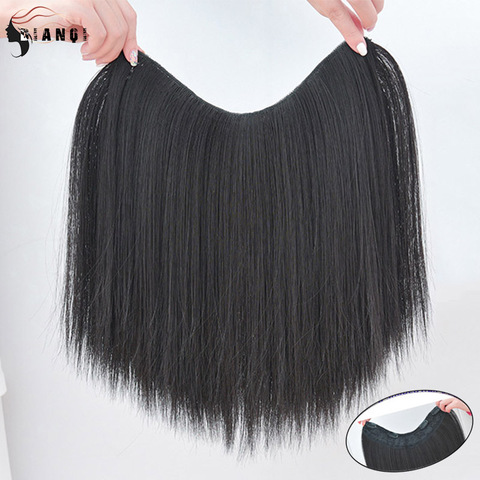 DIANQI Clip In One Piece U Style Hair Extensions 4 clips Hair piece Short Straight Clip Synthetic Women Hair Extensions ► Photo 1/6