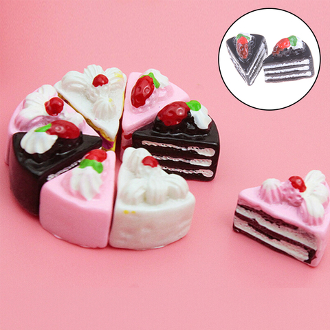 10/2PCS Cute Kawaii Flat Back DIY Miniature Artificial Fake Food Cake Resin Cabochon Decorative Craft Play Doll House Toy  ► Photo 1/6