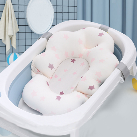 Baby Bath Seat Support Mat Foldable Baby Bath Tub Pad Chair Bathtub Pillow