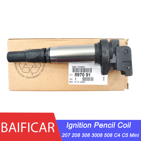 Brand Genuine Ignition Pencil Coil 597091 597064 For Peugeot 207 208 308 3008 1.6 Citroen C4 C5 1.6 THP VTI BMW Mini Cooper R58 ► Photo 1/5