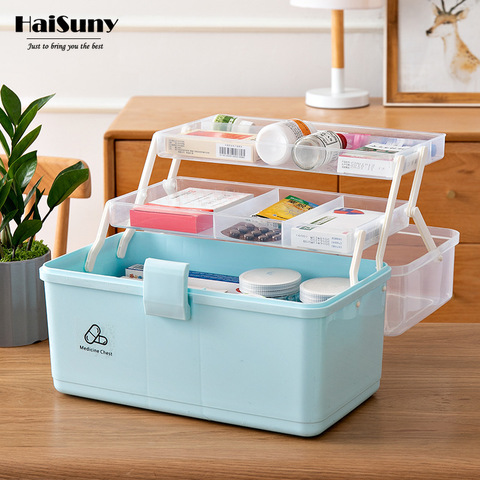 Portable Household First Aid Kit 3 Layer Classification Outdoor Camping Medical Box Plastic First Aid Medical Supplies Container ► Photo 1/6