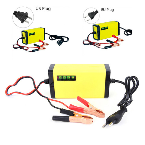 LED Display Motorcycle Auto Smart Battery Charger EU/US Plug Portable 12V Car Battery Charger Adapter Power Supply ► Photo 1/6
