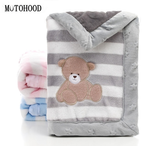 MOTOHOOD Fleece Baby Blanket Swaddling Bedding Newborn Thermal Soft Fleece Blanket Solid Bedding Set Cotton Quilt Infant Swaddle ► Photo 1/6