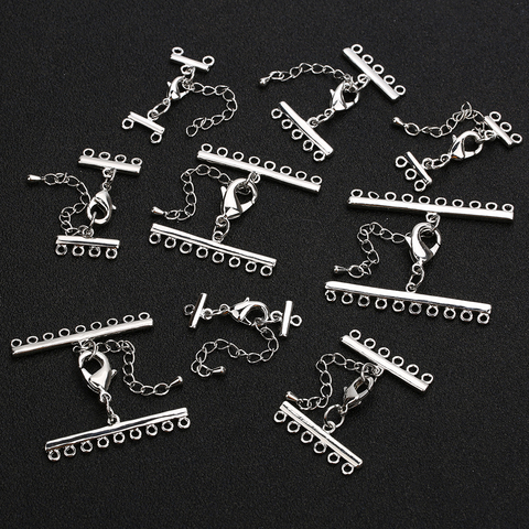 2sets/lot 1/2/3/4/5/6/8/9/10 Rows End Fastener Clasps Lobster Clasps For Bracelets Necklace Connectors DIY Jewelry Making ► Photo 1/6