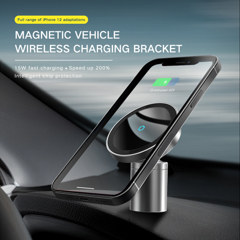 15W New Magsafe Charger for iPhone 12 Pro Max mini Magnetic Car Holder Wireless Charger Charging Car phone holder Stand 2 In 1 ► Photo 1/1