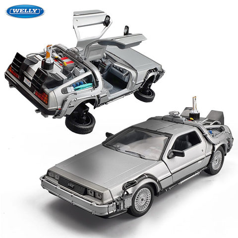Welly 1:24 Diecast Alloy Model Car DMC-12 delorean back to the future Time Machine Metal Toy Car For Kid Toy Gift Collection ► Photo 1/6