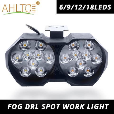 1X Work Light 6 9 12 18 Leds High Power 1500LM Moto Motorcycle Headlight Lamp Scooter Bulb Fog 6000K White Spotlights DC 12V 24V ► Photo 1/6