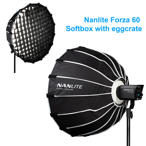 Nanguang 60cm softbox umbrella for Nanlite Forza 60 60w Photography light soft box with eggcrate ► Photo 1/6