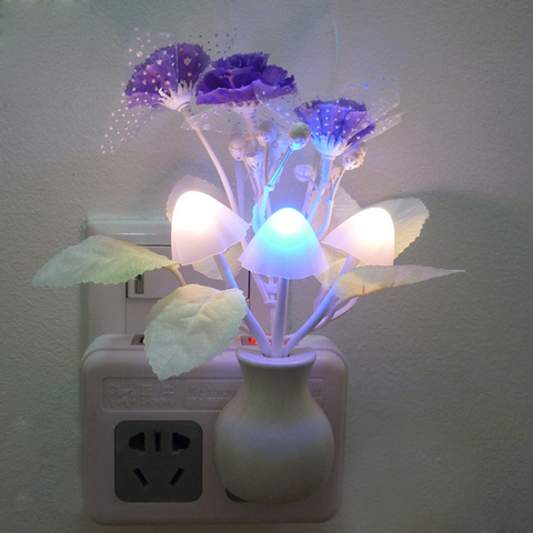 Novelty 7 Color Night Light US Plug Induction Dream Mushroom Fungus Luminaria Lamp 220V LED Mushroom Lamp led night lights ► Photo 1/6