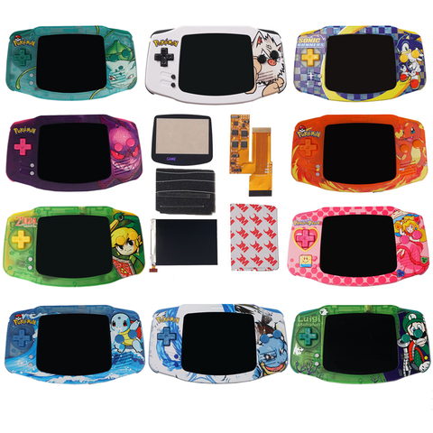 IPS V2 LCD Kits With UV Printed Custom Shells For GBA Backlight  V2 Screen 10 Levels High Brightness For Gameboy advance nintend ► Photo 1/6
