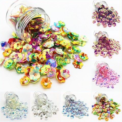 10g 10mm Plum Blossom PVC 3D Flower Sequins For Crafts Sequin Paillettes Sewing Wedding Decoration Glitter Confetti Accessories ► Photo 1/6