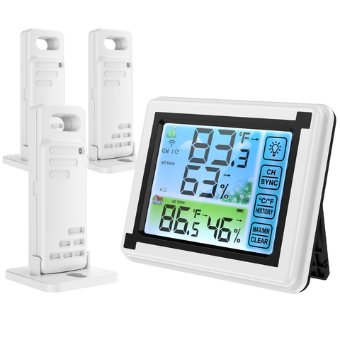 ORIA Touch screen Weather Station Outdoor Forecast Sensor Backlight Thermometer Hygrometer Wireless Weather Station ► Photo 1/6