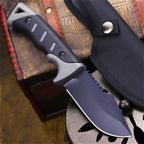 440A steel 58 HRC tactical straight knife, ABS outdoor hunting knife, jungle off-road outdoor adventure carrying knife ► Photo 1/6