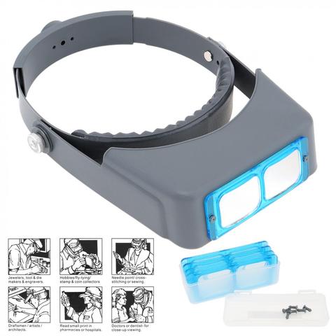 Loupe Microscope LED Light 10X Helmet Style Magnifier Glass Headband Magnifying  Glasses for Reading or Repair Use