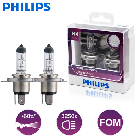 2X Philips H4 12V 60/55W P43t-38 VisionPlus 3250K brighter vision up to 60%  increased vision halogen car headlights 12342VPS2 - Price history & Review, AliExpress Seller - PhilipsVIP Store