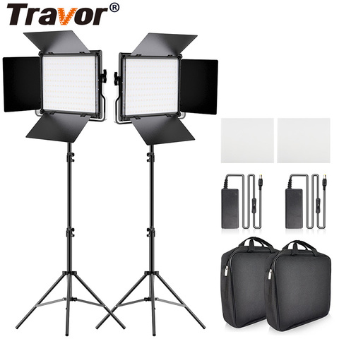 Travor 2set LED Video Light Kit L4500K Dimmable Camera light Prefessional Led light video For Studio photograpy Makeup Live ► Photo 1/6