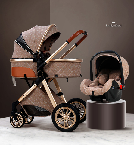 2022 New Baby Stroller 3 in 1 High Landscape Stroller Reclining Baby Carriage Foldable Stroller Baby Bassinet Puchair Newborn ► Photo 1/1