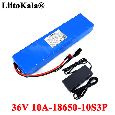 LiitoKala 36V 10Ah 600watt 10S3P lithium ion battery pack 20A BMS For xiaomi mijia m365 pro ebike bicycle scoot XT60 T plug ► Photo 1/6