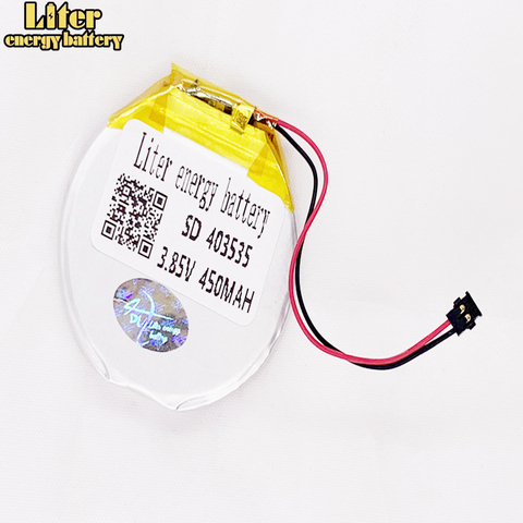 3.7V 3.85V 403535 450mAh Rechargeable li Polymer Round battery For Smart watch Finow x3   Finow x5  replace  lem5  lem 5 ► Photo 1/3