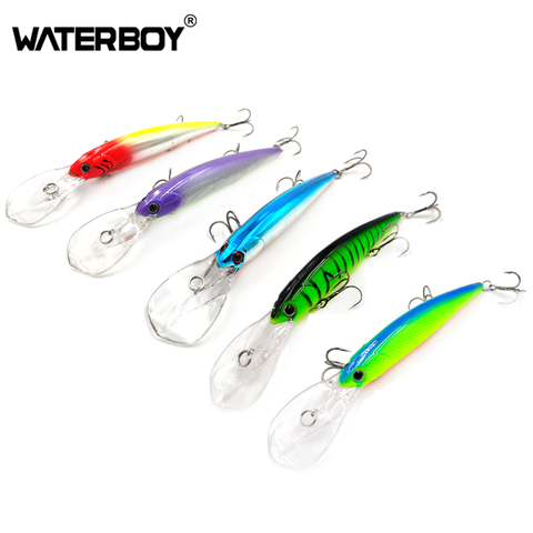 WATERBOY Factory 5 Colors Long Lip Minnow Fishing Lure 12cm 20g Deep Diving Wobbler Swimbait Artificial Pesca Hard Fish Baits ► Photo 1/6