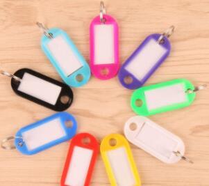 10Pcs Plastic Keychain Key Tags Id Label Name Tags With Split Ring For Baggage Key Chains Key Rings ► Photo 1/6