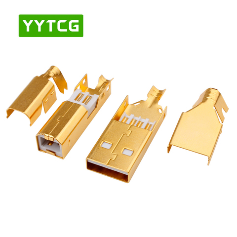 YYTCG Set Hi-End USB connector USB A+USB B Type A-B Plug hifi audio USB connector plug for USB cable ► Photo 1/6