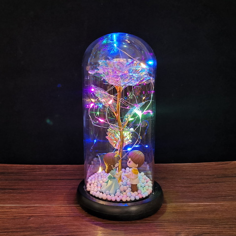 ROSE SPACE Artificial Flower Rose in Glass Valentine's Mother's Day Woomen Christmas Party Present Girlfriend Birthday Gifts ► Photo 1/1