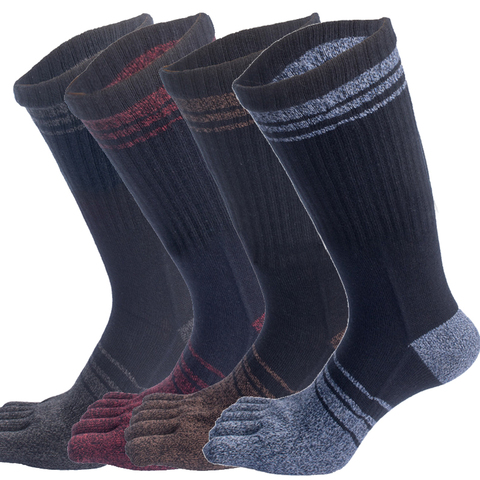 Men's Long Tube Five Fingers Socks Japanese Style Cotton Thick Warm Breathable Compression Toe Socks Gifts calcetines skarpetki ► Photo 1/6