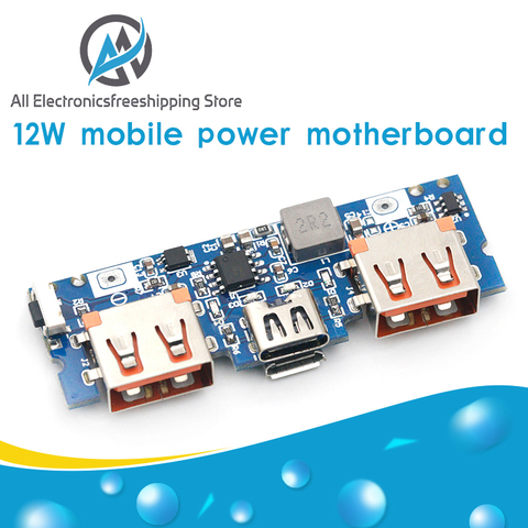 Lithium Battery Charger Board LED Dual USB 5V 2.4A Micro/Type-C USB Mobile Power Bank 18650 Charging Module ► Photo 1/6