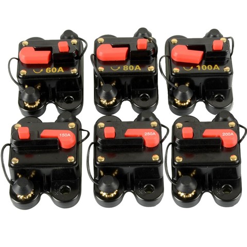 12V-24V DC 60A 80A 100A 150A 200A 250A 300A Home Solar System Waterproof Circuit Breaker Reset Fuse Inverter ► Photo 1/6