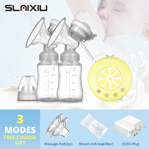 Single/Double Electric Breast Pump USB Electric Breast Pump With Baby Milk Bottle Cold Heat Pad BPA free Powerful Breast Pumps ► Photo 1/6