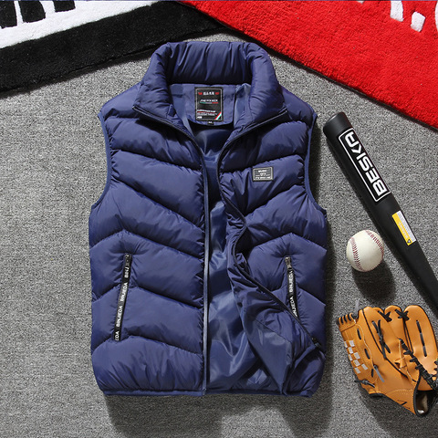 Vest Jacket Men 2022 New Puffer Sleeveless Coats Mens Solid Color Down Jacket Winter Warm Waistcoat Outwear Windbreaker Clothing ► Photo 1/6