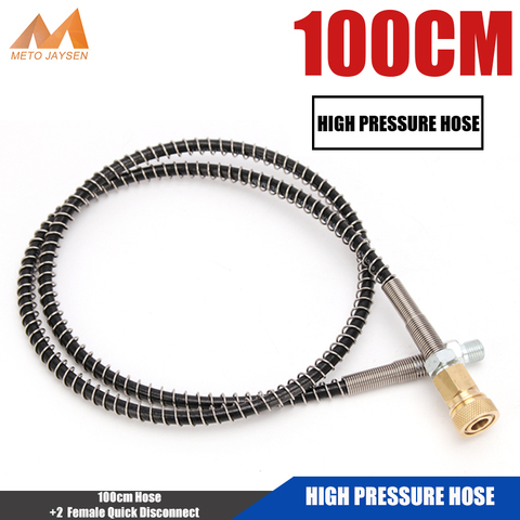 High Pressure Hose with Spring Wrapped 100cm Long M10x1 Male Thread PCP Airforce Pneumatics Air Refilling Pump Nylon Black Hose ► Photo 1/6