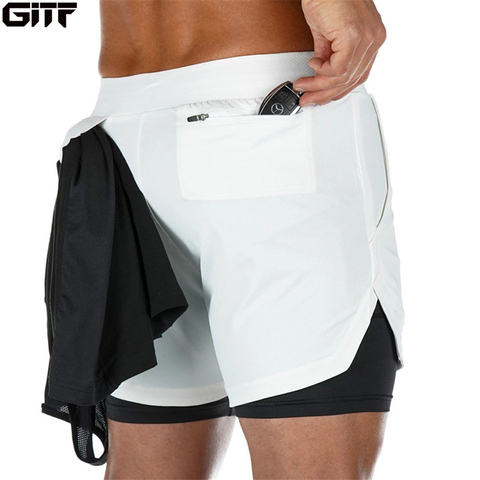 2022 Summer Running Shorts Men 2 in 1 Sports Jogging Fitness Shorts Training Quick Dry Mens Gym Men Shorts Sport gym Short Pants ► Photo 1/6