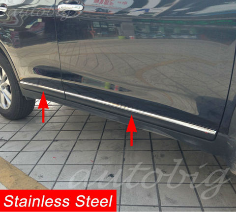 Stainless Steel Door Body Side Molding Strip Trim Cover FOR Nissan X-Trail Rogue T32 2014 2015 2016 Styling Accessories Parts ► Photo 1/6